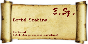 Borbé Szabina névjegykártya